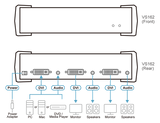 Aten Splitter, DVI,  2 Port DVI Video/Audio - VS162